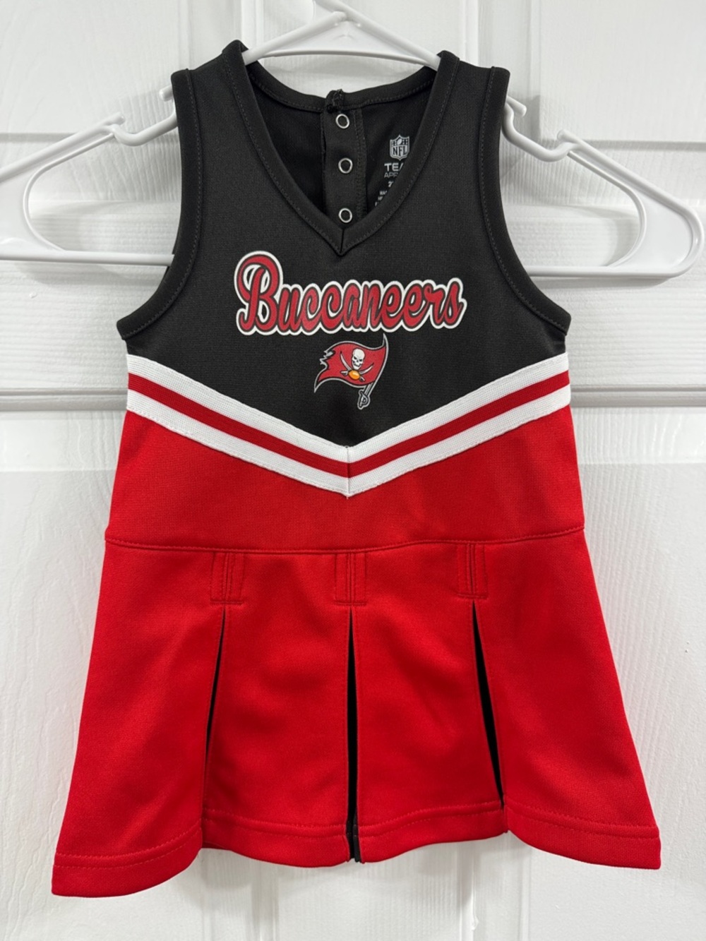 NFL Buccaneers Girls Red and Black Cheer Dress